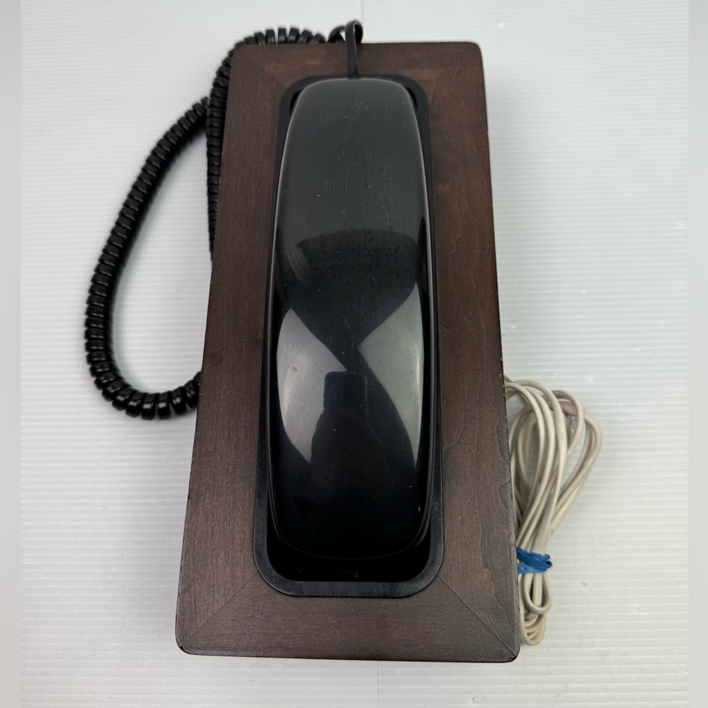 Vintage Western Electric Executive Desk Telephone Wood Box Touch-Tone Phone RARE